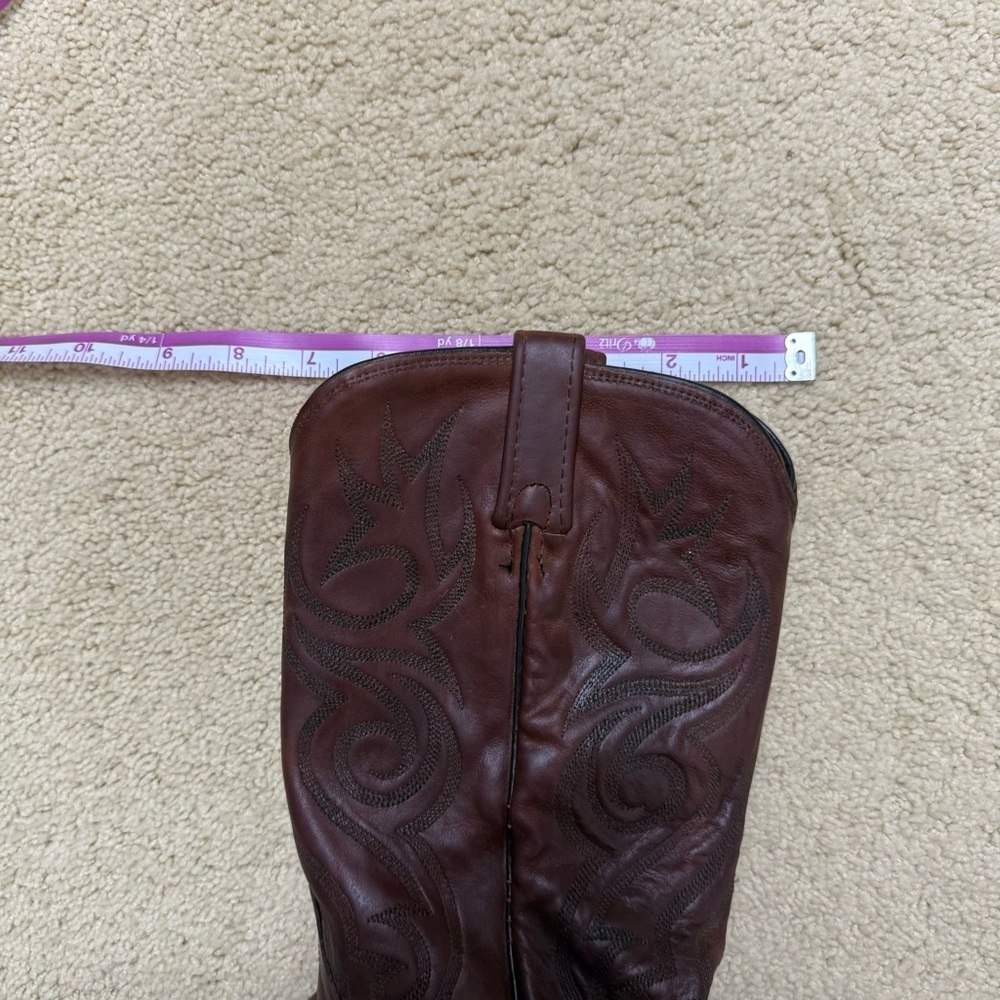 Dan Post brown Leather cowboy Boots Embroidery men’s 8 western pointed toe - Picture 13 of 16
